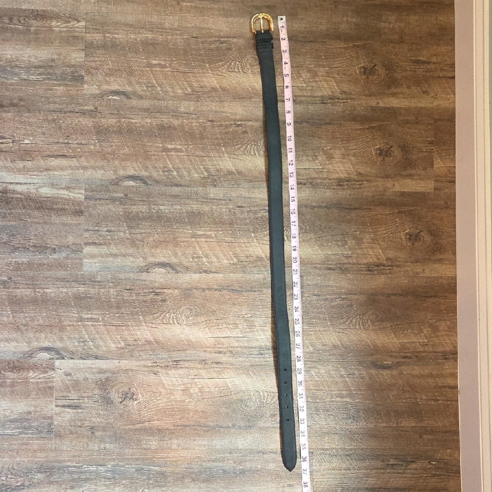 Ellen Tracy Black Leather Belt with Gold Buckle L - Picture 13 of 14